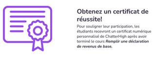 Concours Comprendre vos impôts certificat